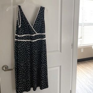 Black Summer dress with white polka dots